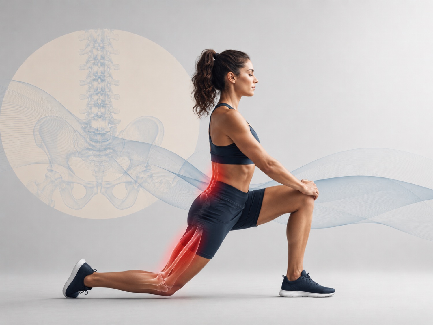 Sportive travaillant la mobilité de hanche et des lombaires, ostéopathie du sportif à Paris 15